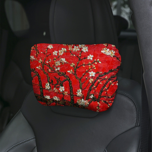 红底杏花图靠枕颈枕汽车车靠枕颈枕头枕护颈枕汽车靠垫头枕A57