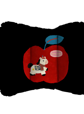 苹果小马靠垫护腰汽车腰靠主驾驶座腰部支撑护腰神器黑色车载A15