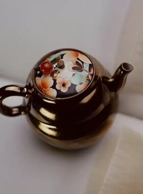 老崔茶馆品墨三秋月蛇年限量款紫砂泥小壶手工制陶手绘灵蛇纳财