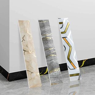 高档仿瓷砖贴片防水防油踢脚线自粘客厅背景装饰条贴纸墙角线墙贴