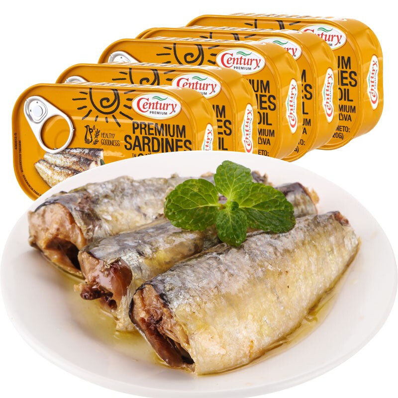 茄汁沙丁鱼罐头进口鲜得味century橄榄油浸即食拌饭寿司深海鱼