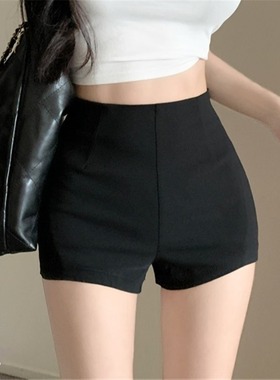 辣妹外穿打底包臀弹力紧身裤2025年夏季设计感高腰显腿长新款短款