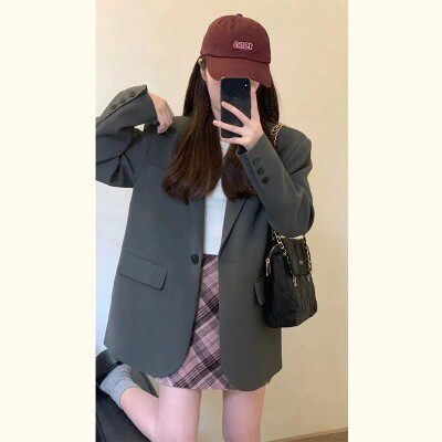 高级设计感灰色西装外套女2026年春秋新款韩版小个子气质休闲西服