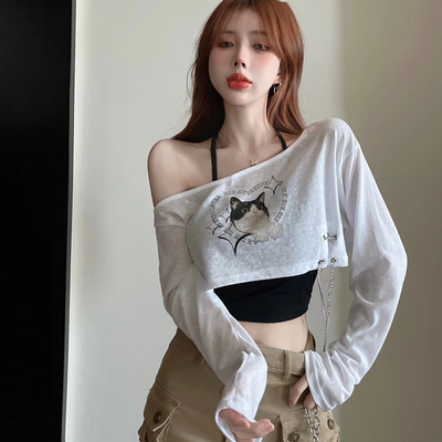 罩衫+挂脖吊带背心两件套装