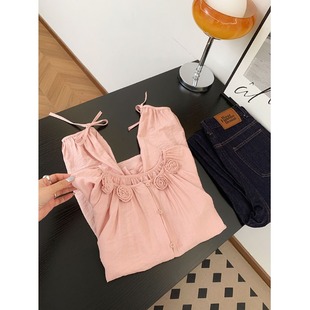 法式粉色衬衫女士高级感轻奢减龄洋气上衣独特漂亮小衫设计感小众