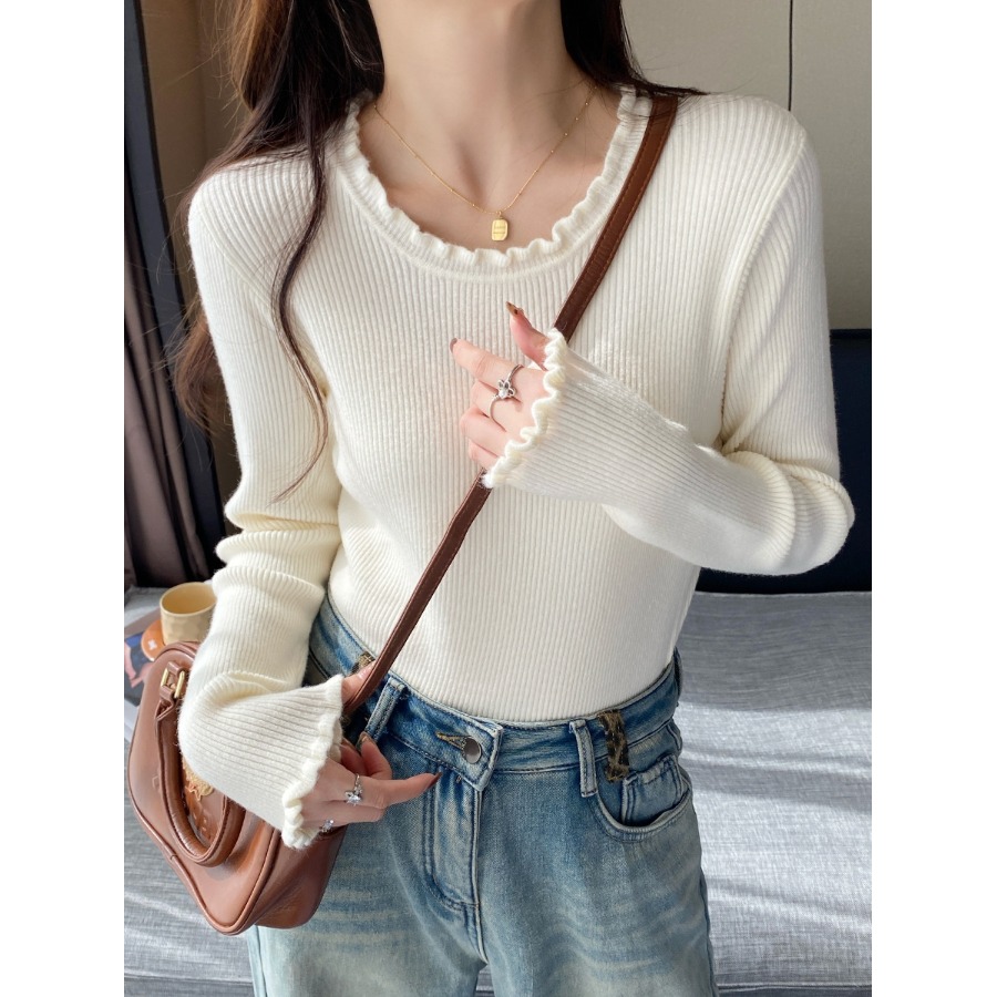 蓝色打底衫女2025新款春季长袖