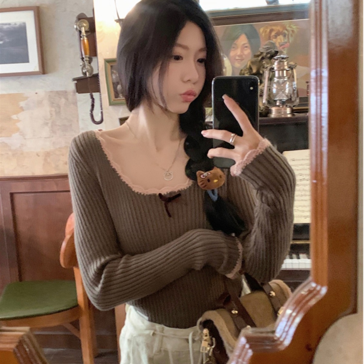 2025秋季新款甜美减龄长袖针织衫