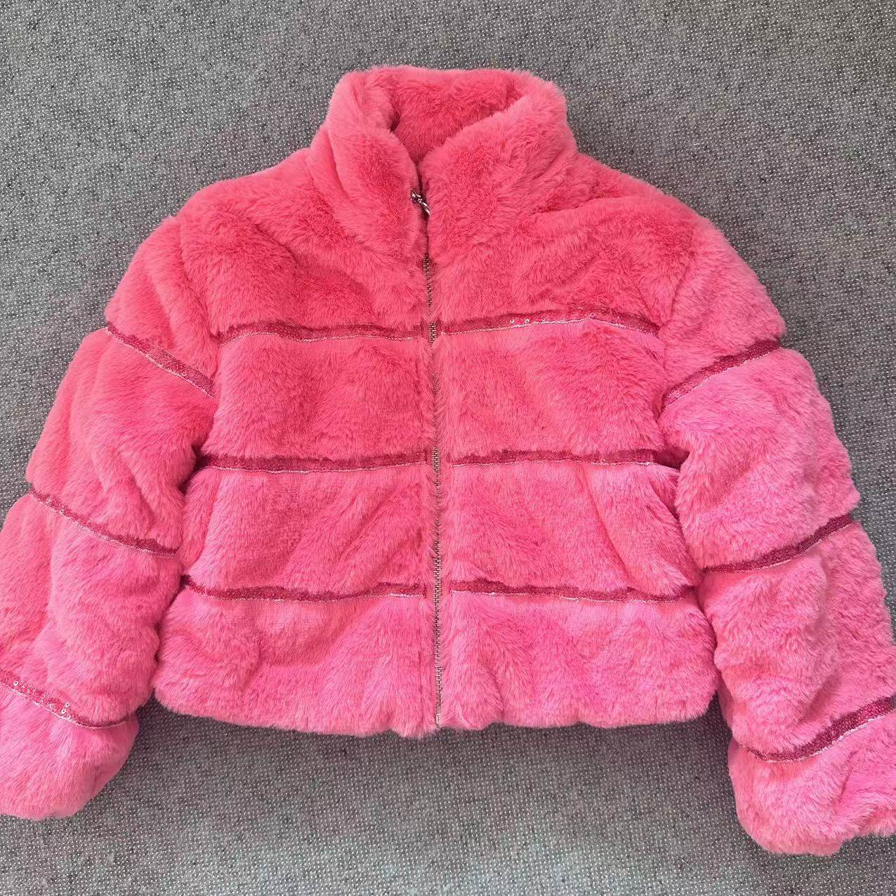 超美外单女童4-12秋冬款仿皮草皮毛毛衣洋气显肤色拉链棉衣外套,童装/婴儿装/亲子装,皮草/仿皮草,淘宝优惠券,粉丝福利购,淘宝优惠卷