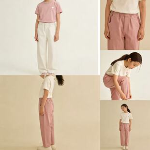 外单韩单26春季新款多巴胺女童100-160棉质微弹力直筒裤长裤裤子