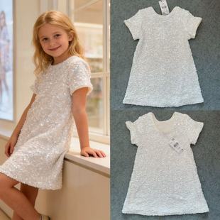超美外单春夏四季款5-14岁亲子姐妹bling亮片连衣裙裙子礼服日常