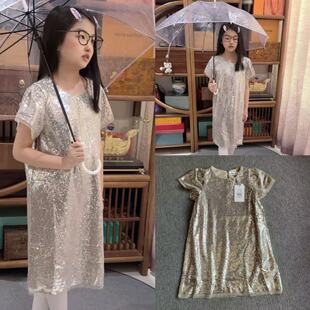 上镜超美春夏秋冬新款外单女童中大童亮片珠片钢琴礼服连衣裙裙子