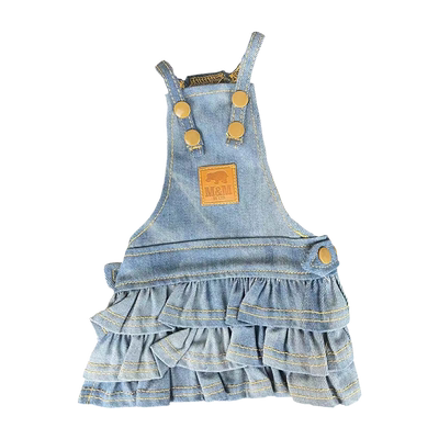 牛仔裙休闲泰迪蓝色白色宠物比熊