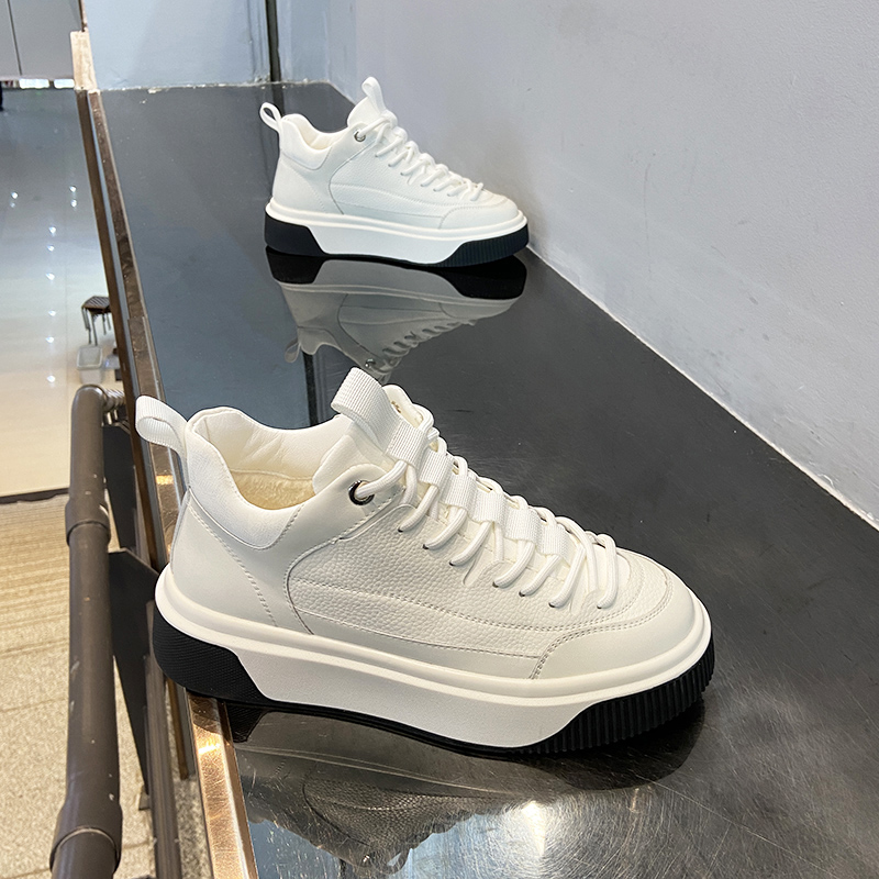 高帮板鞋加绒保暖小白鞋休闲男鞋