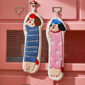 诺室腊肠狗擦手毛巾挂式 厨房吸水不掉毛儿童加厚化妆室加长擦手帕