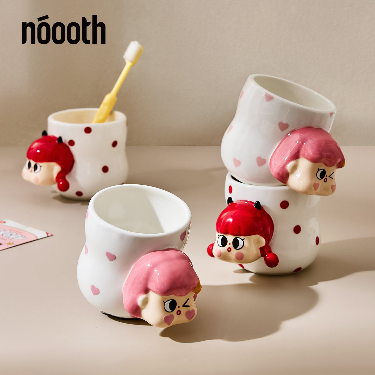 诺室桃桃丸陶瓷漱口杯牙刷杯水杯家用早餐咖啡杯女生可爱刷牙杯子,家庭/个人清洁工具,洗漱杯,淘宝优惠券,粉丝福利购,淘宝优惠卷