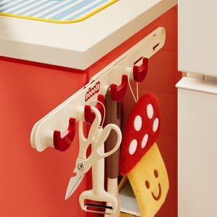 诺室可伸缩缝隙抽拉连排挂钩免打孔排钩壁挂式浴室厨房粘钩置物架