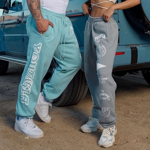 YoungLa美式运动卫裤男欧美加长束脚口休闲健身长裤早秋训练裤子