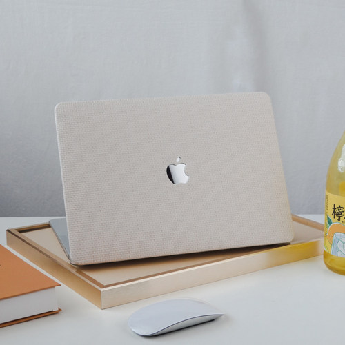 小香风保护壳macpro13M1皮革米色