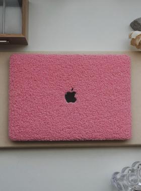 粉色泰迪绒适用2024苹果电脑保护套macbookpro14m3m2保护壳macbookair15寸macair13m1m2外壳macbook15笔记本