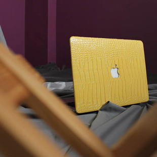 古巴鱷暖心黃皮革贴皮macpro保护壳16寸笔记本电脑mac13壳M1 13寸