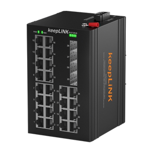 keepLINK 友联 非管理型千兆4光24电 工业交换机导轨式安装 KP-9000-65-4GX24GT