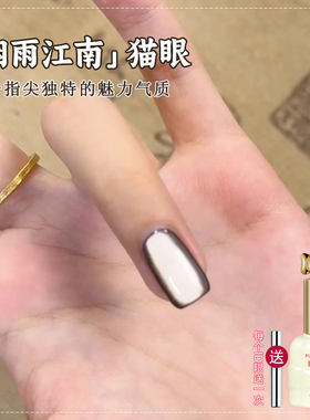 网红秋冬烟雨江南猫眼超亮丝绸