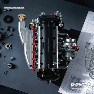 中国积木PB品铂速魂发动机引擎系列2JZ 积木玩具模型8814 GTE拼装