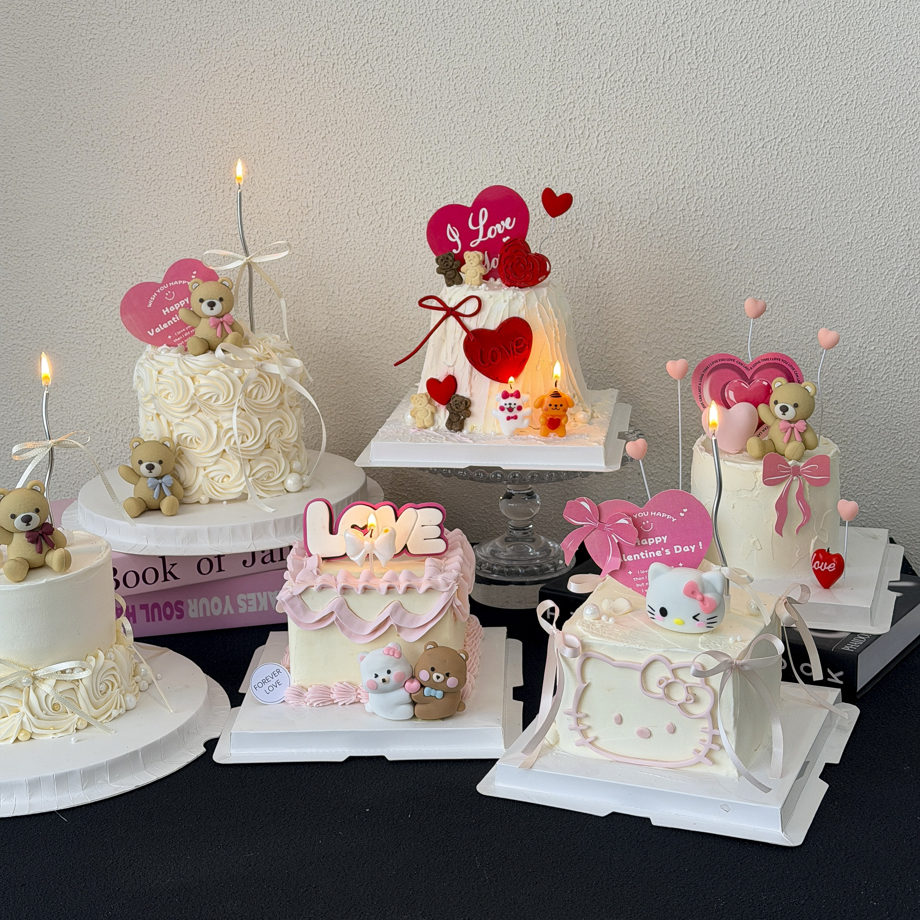 2026情人节蛋糕装饰kt猫线条小狗蝴蝶结小熊软胶摆件爱心卡片插件,节庆用品/礼品,节日装扮用品,淘宝优惠券,粉丝福利购,淘宝优惠卷