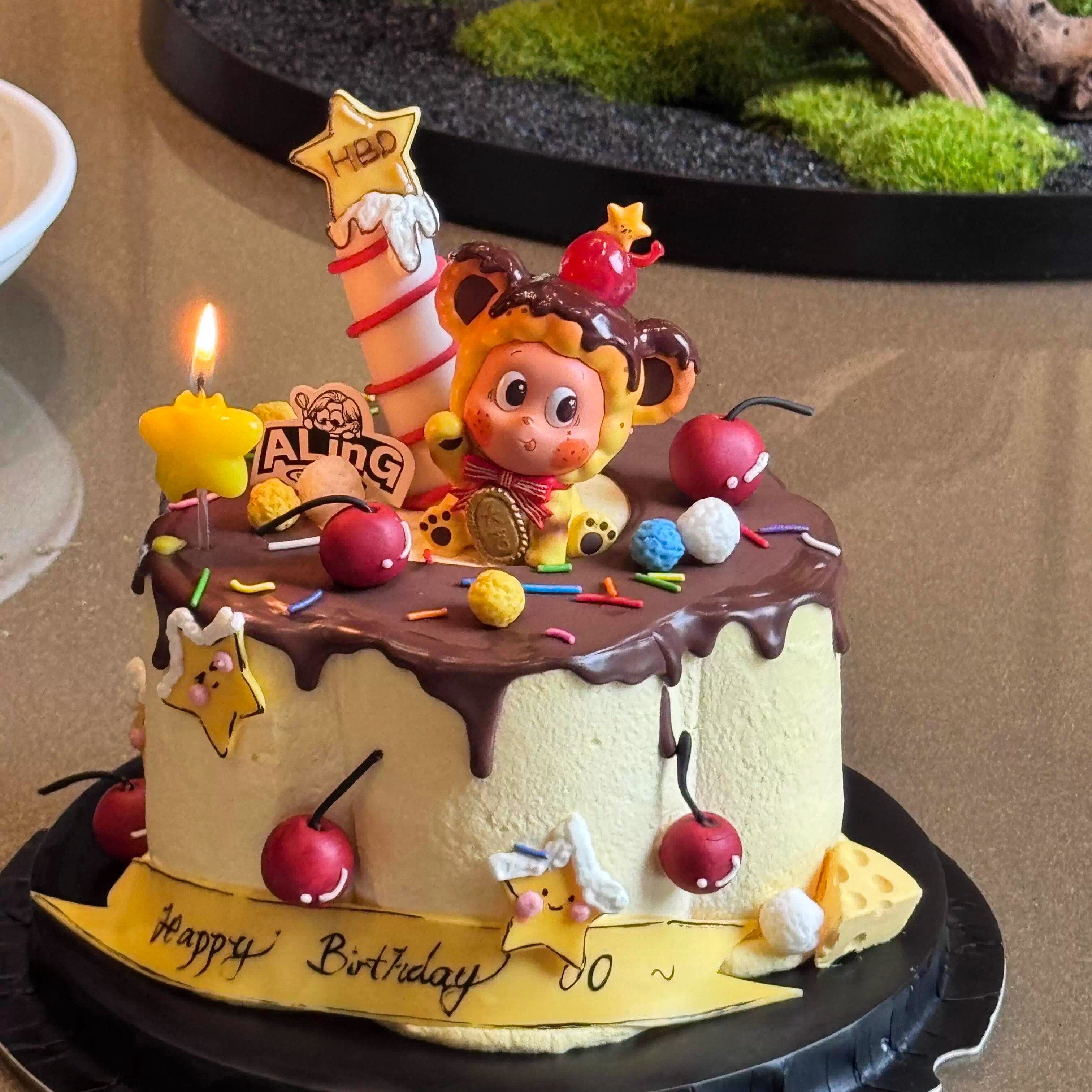 卡通可爱招吉布丁星星人蛋糕装饰摆件儿童生日男孩女孩甜品台插件