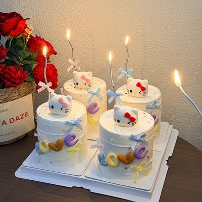情人节kt猫蛋糕装饰摆件