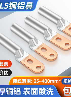 双孔铜铝鼻子DTLS-35/50/70/95/120/150平方过渡线耳线鼻接线端子