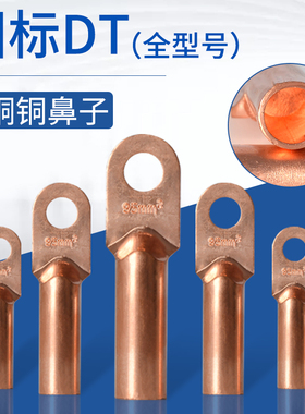 国标铜鼻子铜接头DT10/16/25/35/50/70平方接线端子线耳铜线鼻子