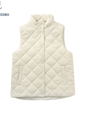 保罗彼得2025秋冬女士立领马甲无袖棉服背心内外穿保暖NTDD26001