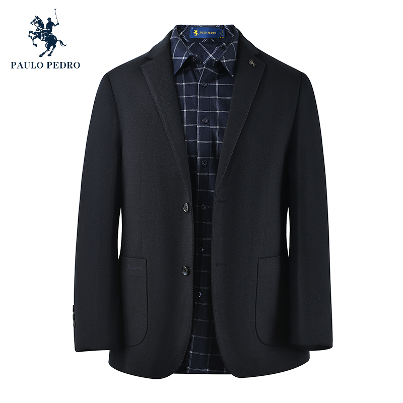 febc51910保罗专柜款秋新男式休闲西装商务正装加厚保暖爸爸西服