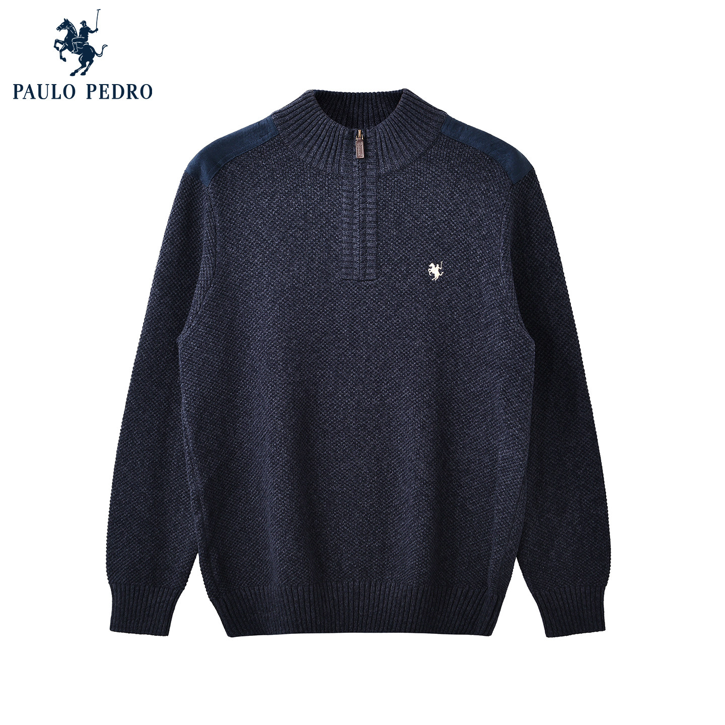 保罗彼得2025秋冬男针织衫立领半拉链纯棉休闲保暖毛衣MJDD48970