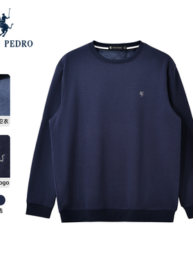 加绒-保罗彼得2025秋冬男卫衣圆领休闲宽松保暖加厚上衣ZCDD49181