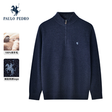 100%羊毛-保罗彼得2025冬季男新款针织衫宽松保暖毛衣MLEDM00150