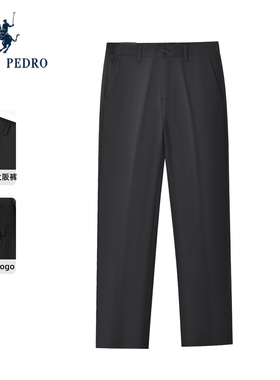 保罗彼得2025秋冬新款男商务休闲通勤厚黑色直筒裤西裤KPEDK00460
