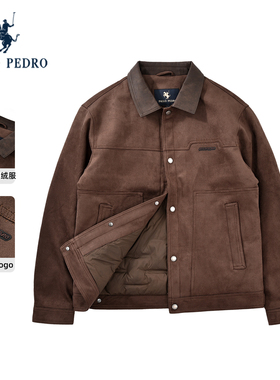 保罗彼得2025冬季男士轻薄款羽绒服麂皮绒保暖夹克外套YCEDR00480