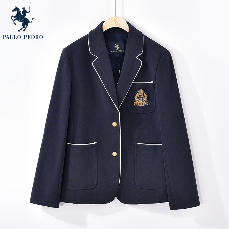 保罗彼得春秋新款女士学院风减龄短款单排扣西装外套YNDC20330