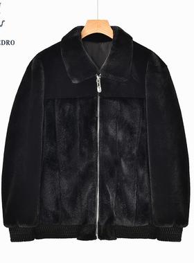 保罗彼得冬季新款男士专柜毛绒夹克加厚保暖气质短外套JZDD76450