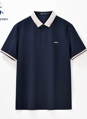 保罗彼得polo衫男短袖T恤夏新款翻领刺绣字母休闲上衣TLEB53240