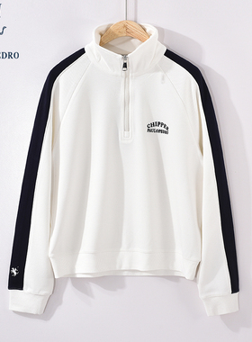 保罗彼得春秋装新款女士长袖时尚卫衣外套立领宽松上衣TBDC48741