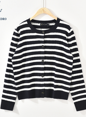 保罗彼得春秋装新款女士休闲长袖针织衫开衫毛衣短外套MFDC34750