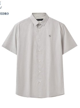 保罗彼得 2025夏新男短袖衬衫吸汗速干抗菌舒适透气上衣CKEB52851