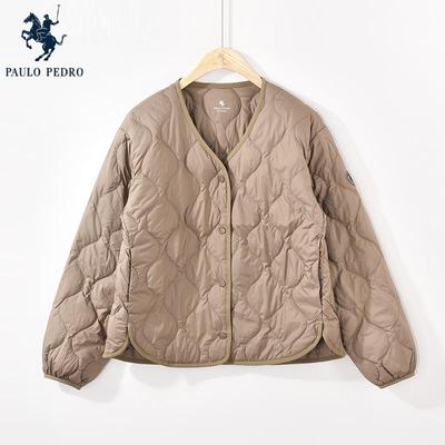 保罗彼得2025冬装新款女轻薄羽绒服外套V领短款保暖上衣WQDD34401
