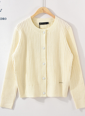 保罗彼得春秋季新款女士休闲长袖针织衫开衫毛衣短外套MFDC34770