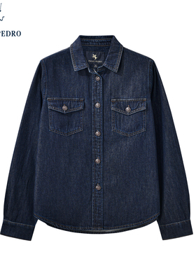 保罗彼得2025秋季新款女士衬衫牛仔宽松纯棉单宁薄外套NIECC00370