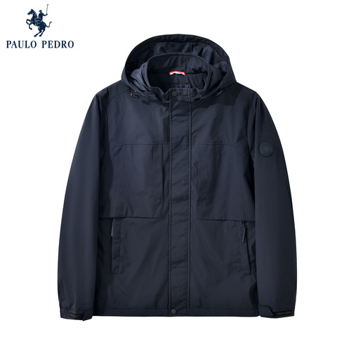 [加绒]保罗彼得2025冬季男保暖连帽休闲服夹克厚短外套RWECU00301