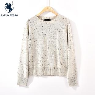 保罗彼得春秋冬新款女士长袖针织衫羊绒衫圆领宽松毛衣JADD34940